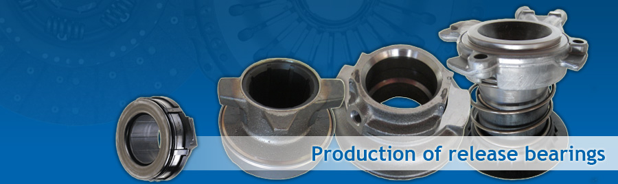 Releasers and release bearings for trucks, utility vehicles, buses, veteran and vintage cars plus other clutch types