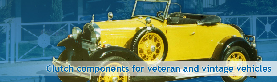 Clutches and clutch components for vintage and veteran vehicles